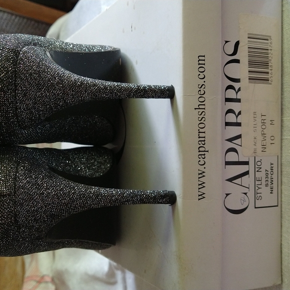 Caparros silver sparkley Peep Toe Pumps - Picture 3 of 6